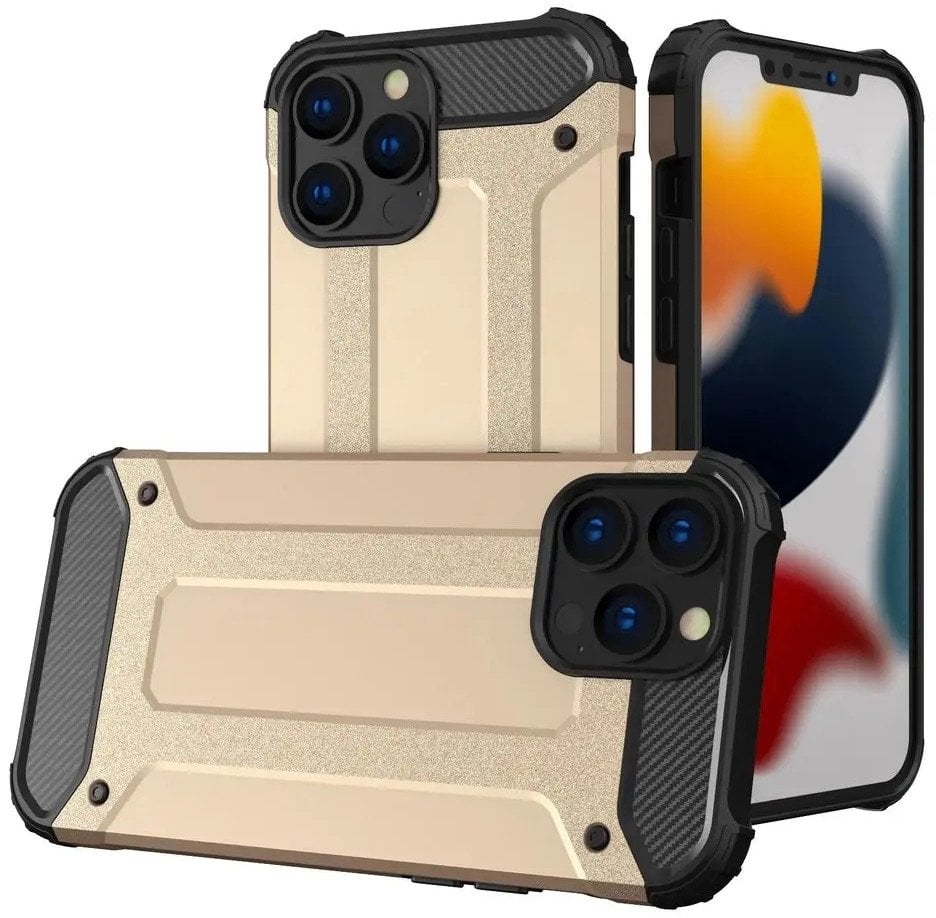 Hybrid Armor pancerne hybrydowe etui pokrowiec iPhone 13 Pro złoty
