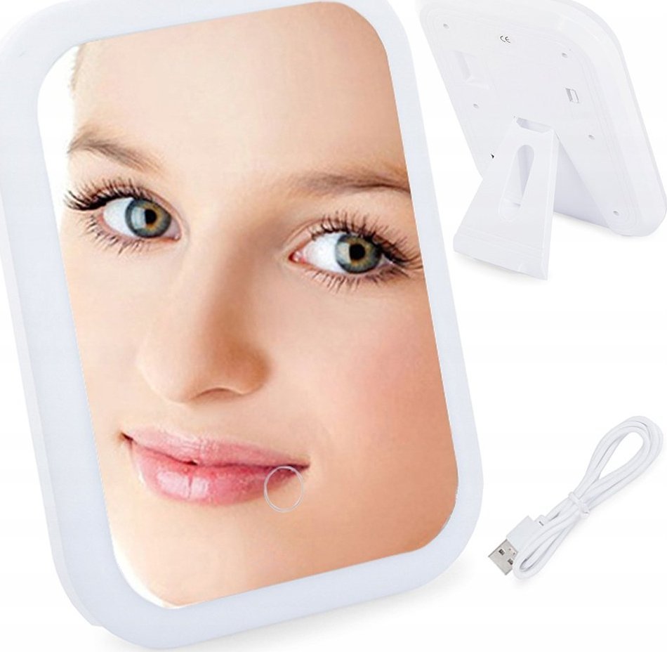 Lusterko kosmetyczne Verk PODŚWIETLANE LUSTERKO KOSMETYCZNE DO MAKIJAŻU LED