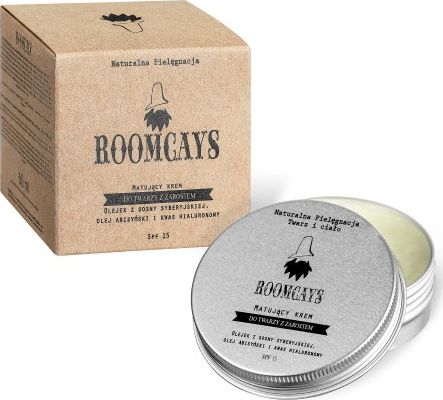 Roomcays ROOMCAYS Matujący krem do twarzy z zarostem, SPF 15, w słoiczku