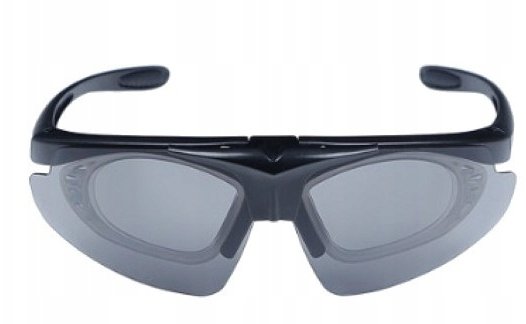 Okulary strzeleckie Wosport Black - 3 wymienne wizjery, pasek