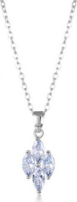 OTIEN Naszyjnik srebrny kształt romb cyrkonia stal chirurgiczna