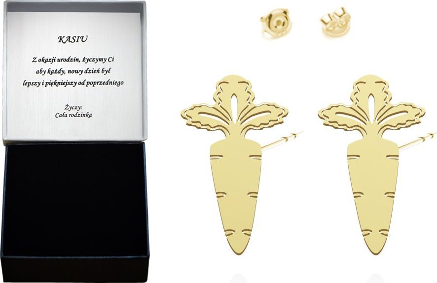 Radziszewska Jewellery Kolczyki Marchewki srebro pozłacane