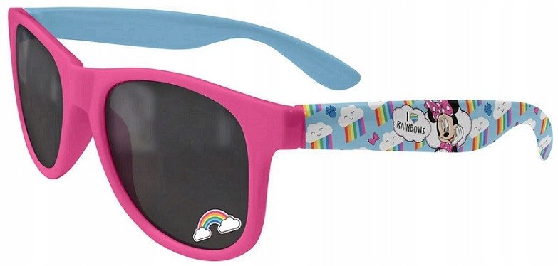 Okulary przeciwsłoneczne Mickey Minnie dla dzieci UV 400 różowo-błękitne