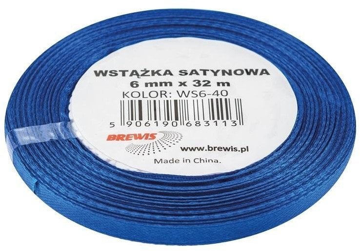 Wstążka satynowa niebieska 6mmx32m