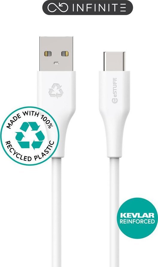 Kabel USB eStuff USB-C - USB-A 2 m Biały (ES605270)