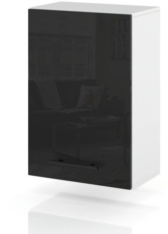 szafka kuchenna wisząca modułowa nowoczesna 45cm spremium czarny połysk