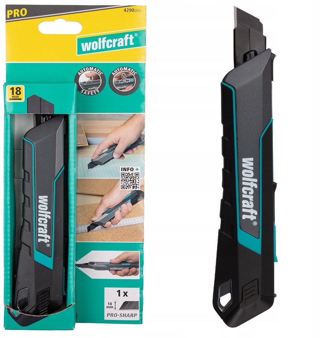 Nóż z odłamywanym ostrzem PRO SAFETY, 18 mm wolfcraft