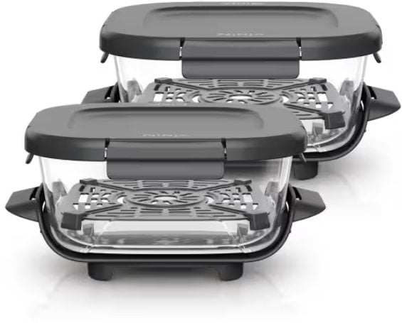 Ninja CRISPi 1.4L Glass Containers with Snap-Lock Lids (2 pack)