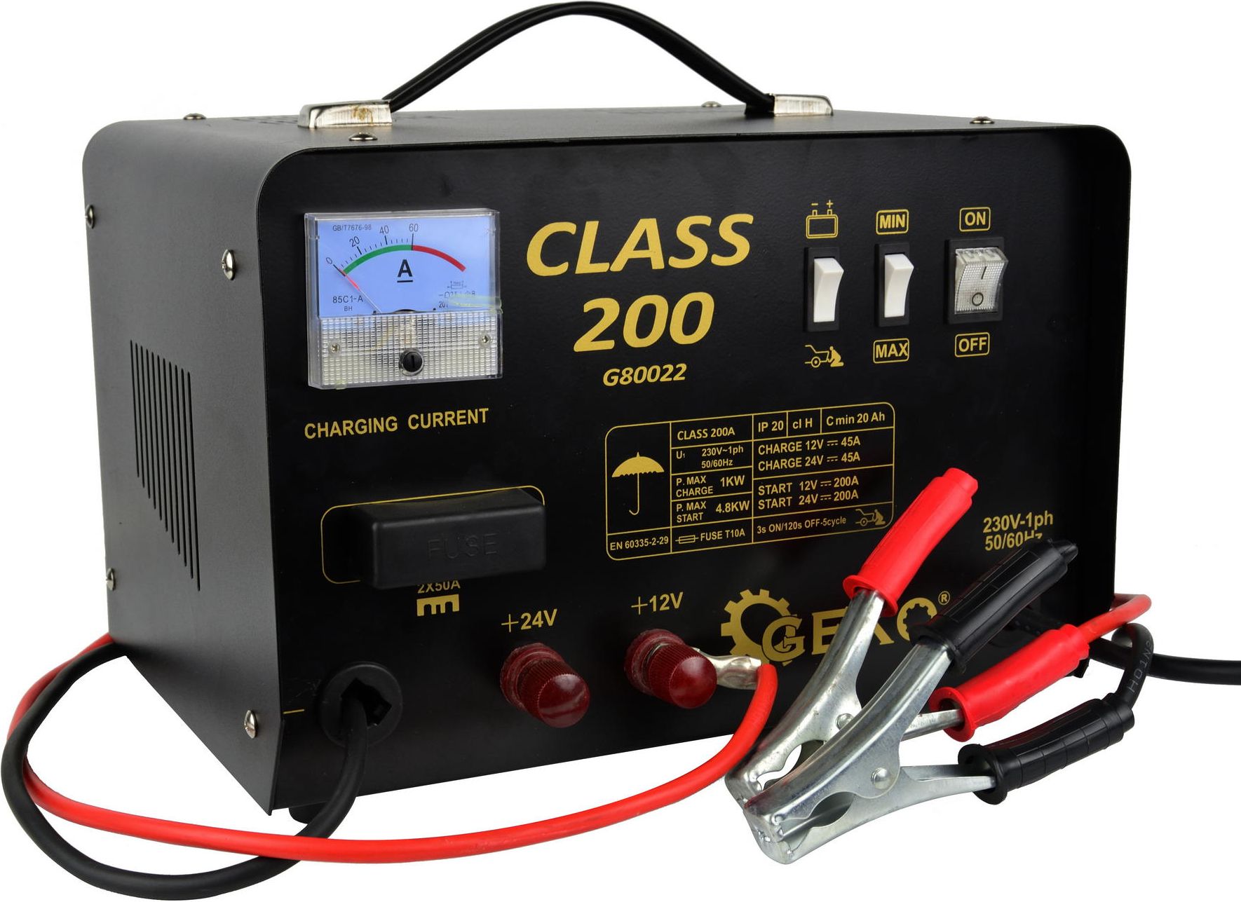 Geko Prostownik z rozruchem 12/24V 200A (1)/