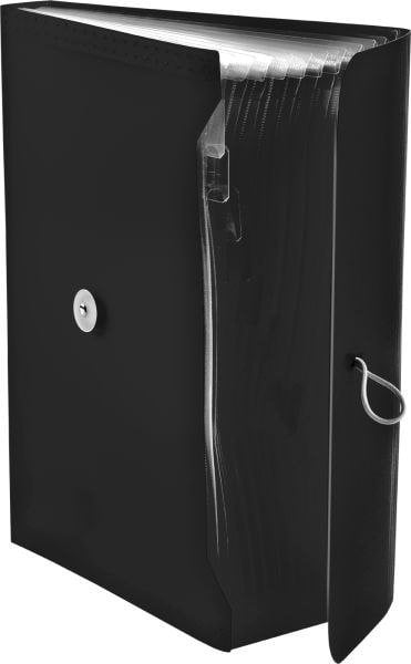 Teczka harmonijkowa PP TETIS z gumką 13 przegród A4 czarna