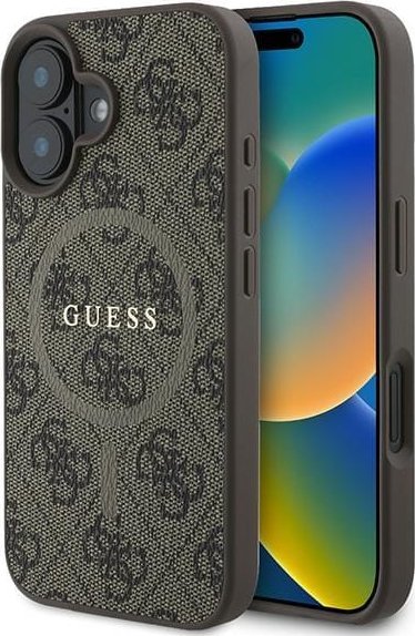 Guess GUHMP16MG4GFRW iPhone 16 Plus 6.7" brązowy/brown hardcase 4G Ring Classic Logo MagSafe