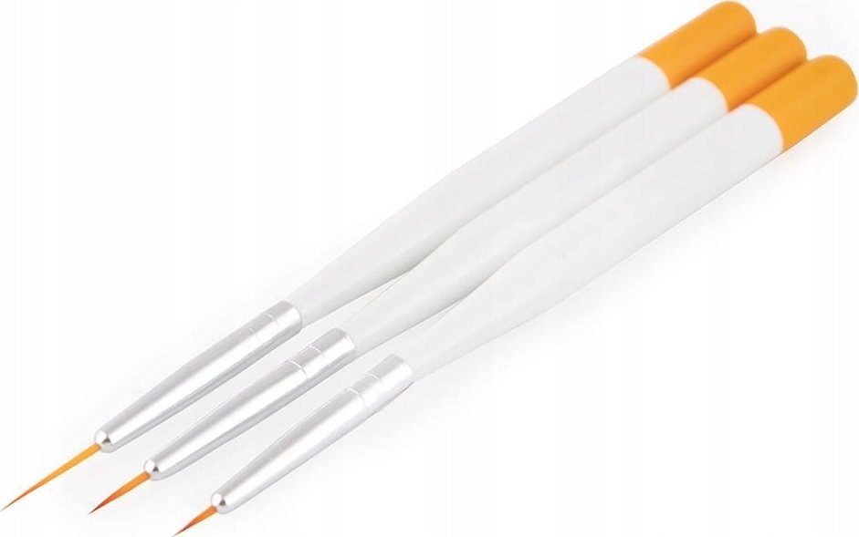 Cosmetics Zone Pędzelki do zdobień - krótkie włosie zestaw 3szt.