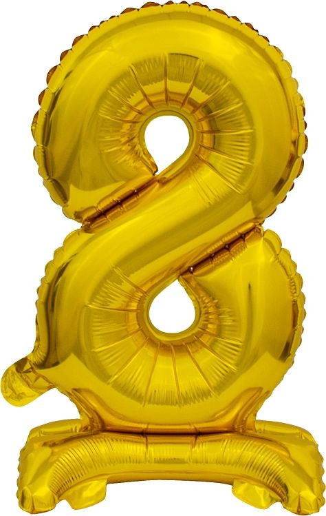 GoDan Balon foliowy B&C Cyfra stojaca "8" złota 38cm