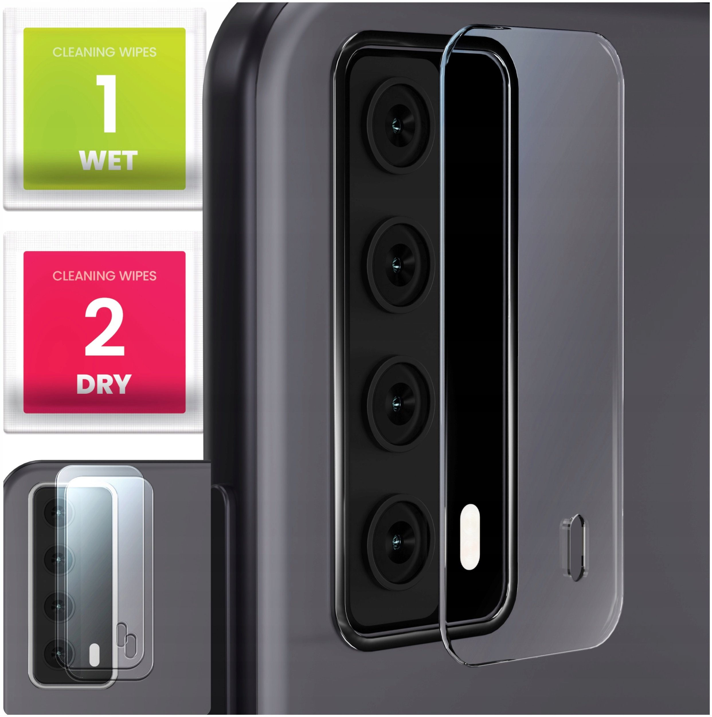 2-PAK Szkło Na Aparat Do Huawei P Smart 2021 (Hartowane, Na Obiektyw, 9H)