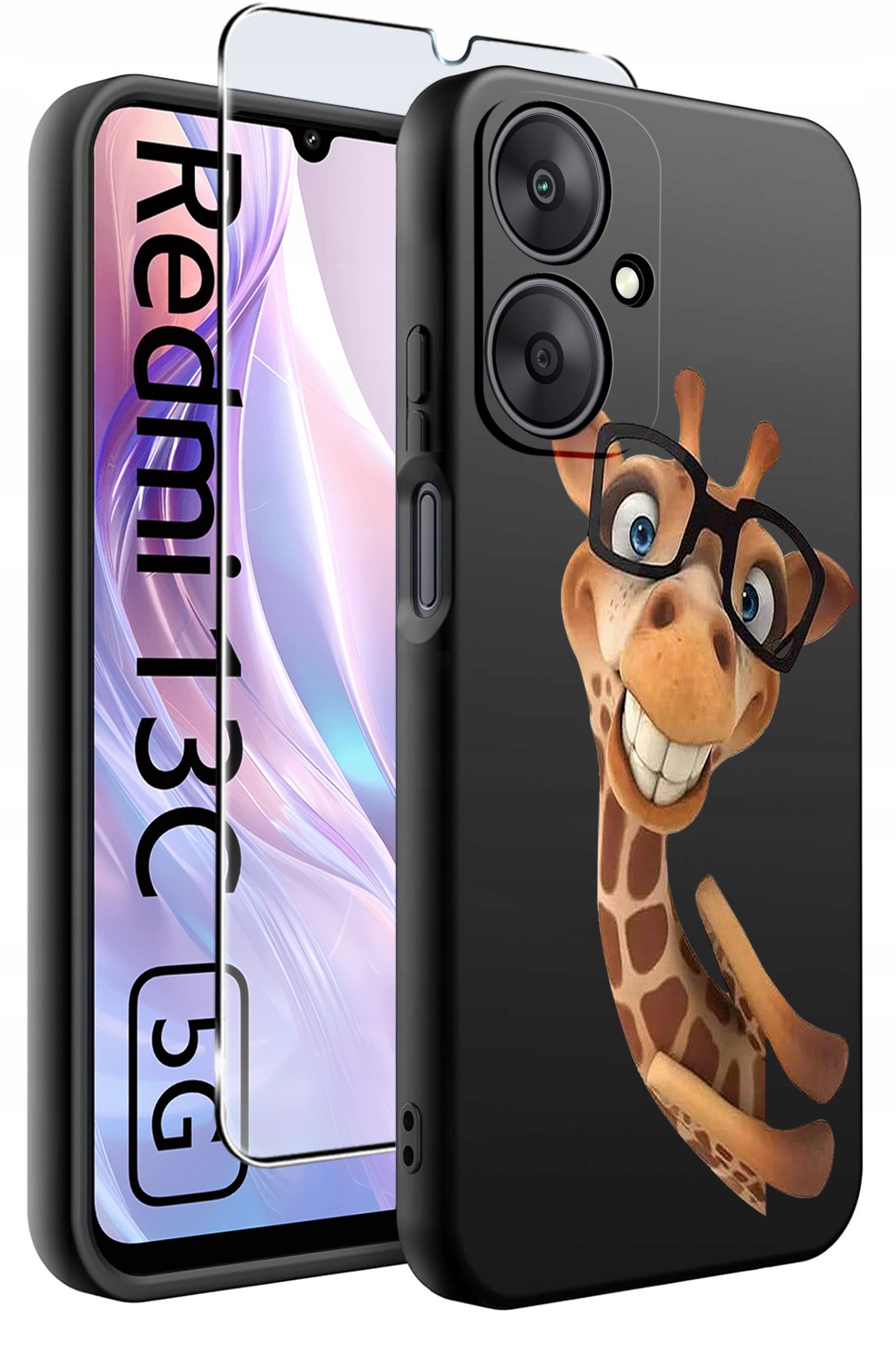 ETUI do Xiaomi Redmi 13C 5G WZORY |SILIKONOWE MATT CASE +SZKŁO HARTOWANE 9H