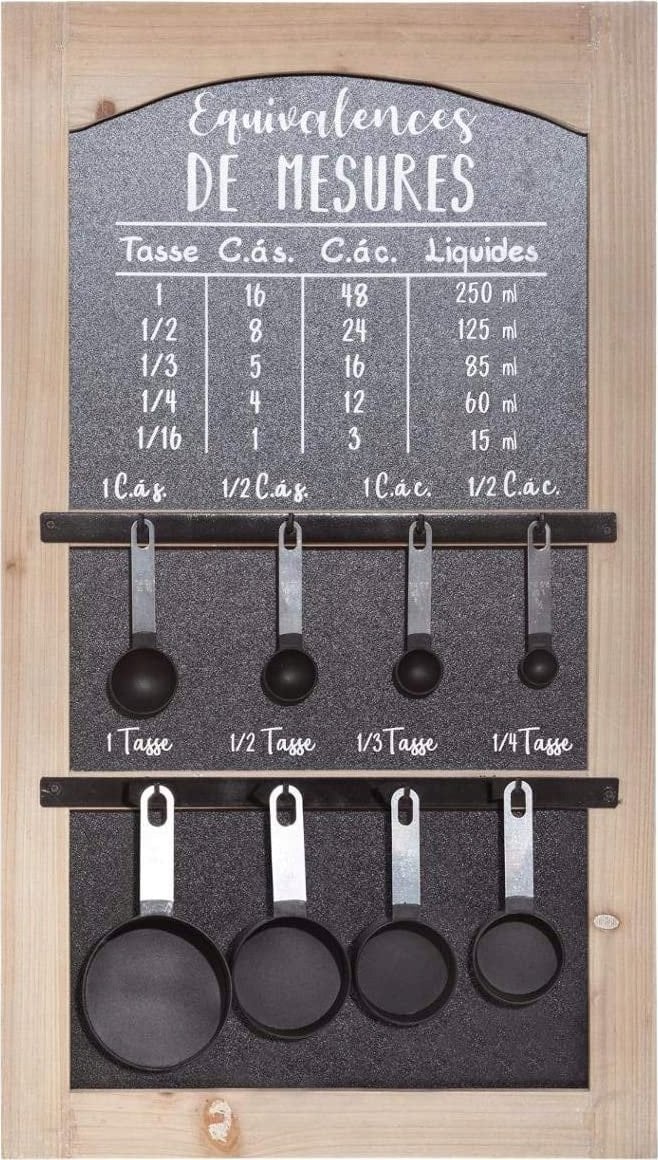 Atmosphera Tablica kuchenna z miarkami, 40 x 70 cm, czarna