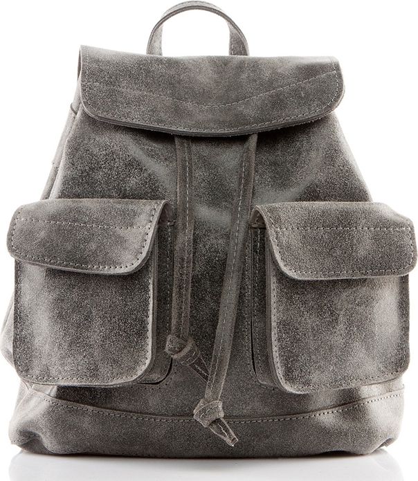 Belveder Plecak vintage skórzany damski szary BV20