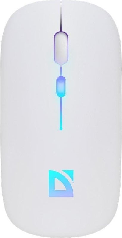 Mysz Defender Mysz bezprzewodowa Defender TOUCH MM-997 optyczna 1600dpi 2.4 GHz + Bluetooth biała RGB AKUMULATOR bezklikowa silent