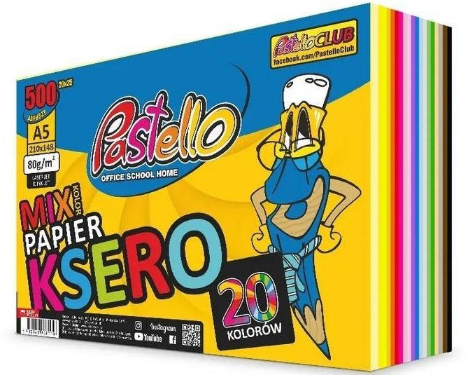 Papier ksero A5 20 kolorów 500 arkuszy