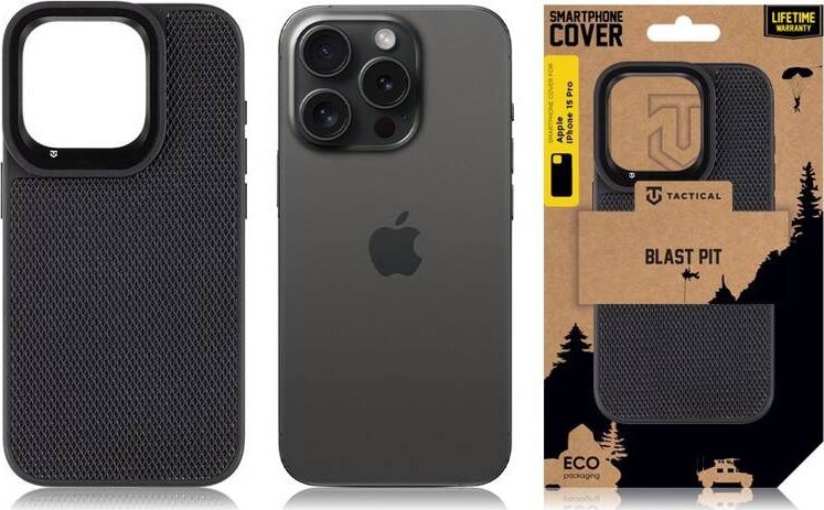 Tactical Blast Pit Cover for Apple iPhone 15 Pro Black standard