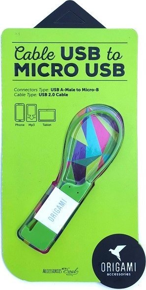 Adapter USB Lark KABEL LARK USB-A(M)->micro USB-B(M) 0.18M ORIGAMI GREEN