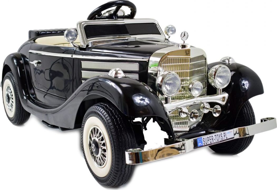 Import SUPER-TOYS MERCEDES RETRO TYP 540K DLA DZIECKA I DLA RODZICA, MIĘKKIE KOŁA EVA, MIĘKKIE SIEDZENIE, FULL OPCJA/A200