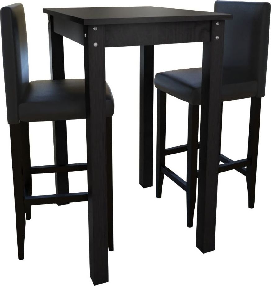 Elior Czarny stolik barowy z 2 krzesłami Arsen 2X