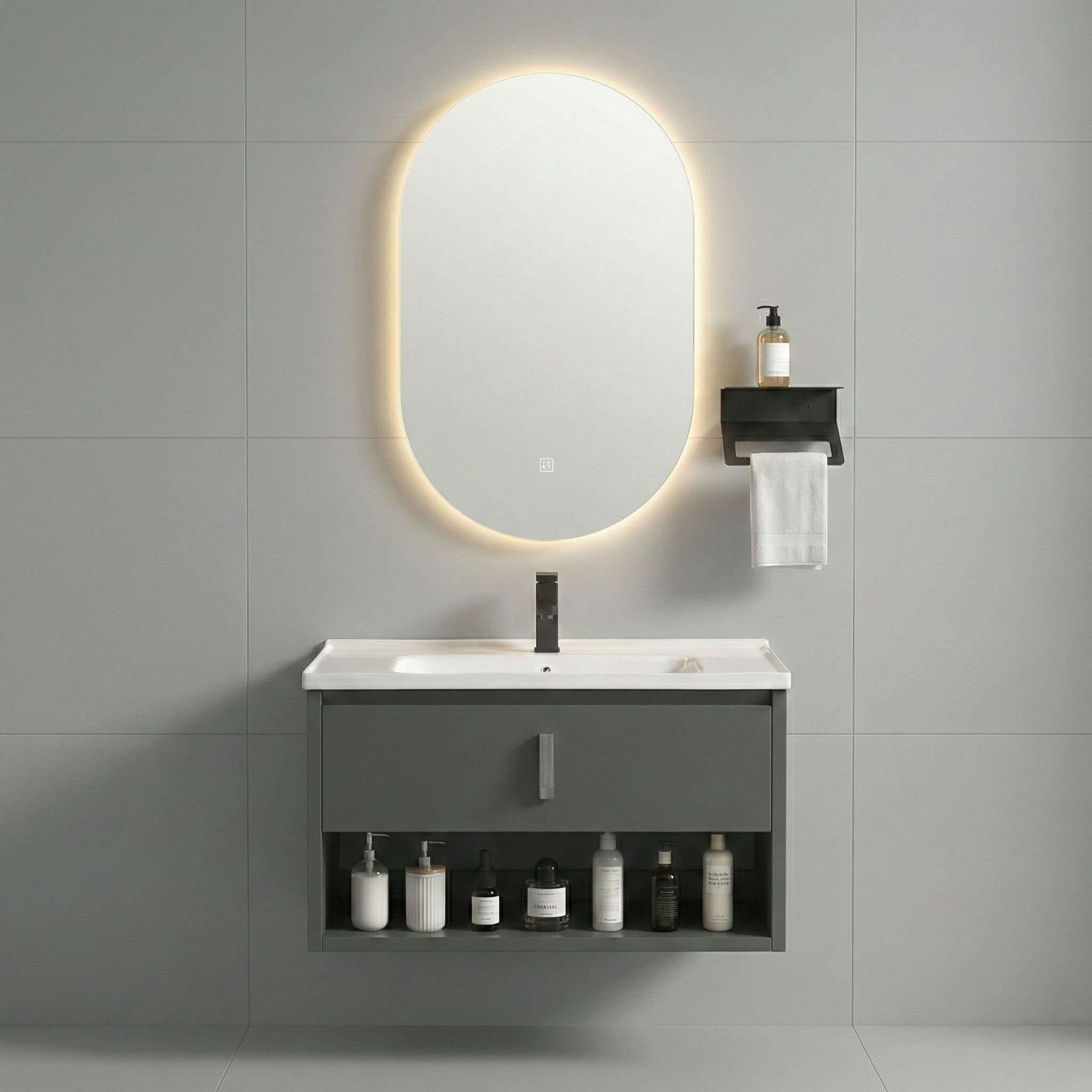 Zestaw mebli łazienkowych z Umywalką Toledo 60cm Szary