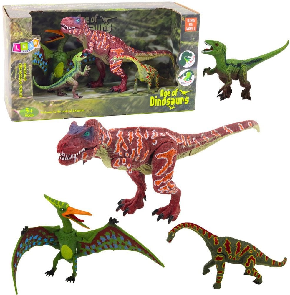 Zestaw Figurek Dinozaury Ruchome Nogi Paszcze 4szt LEAN Toys