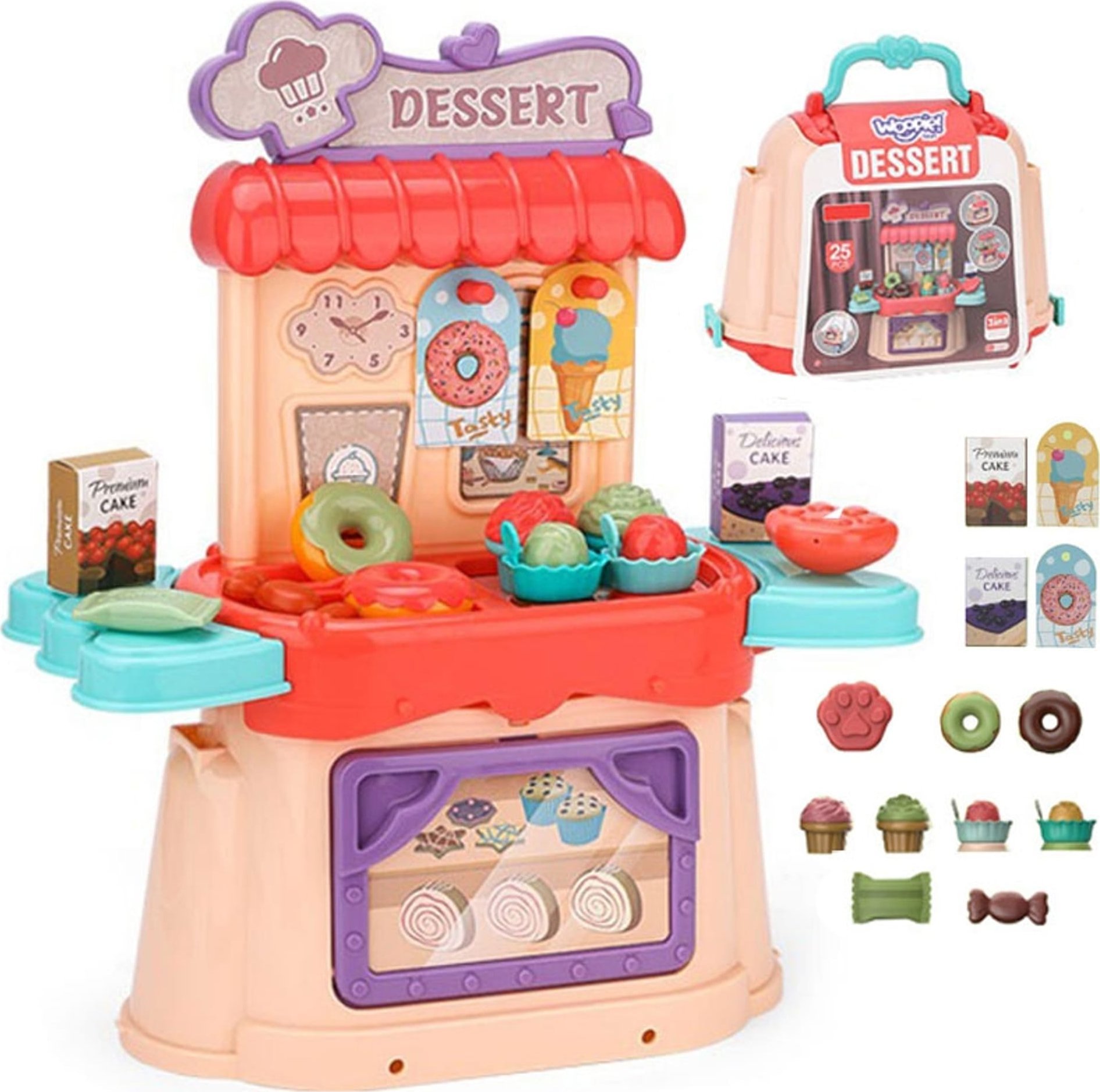 Woopie WOOPIE Cukiernia Lodziarnia Walizka 3w1 Torba 25 el.