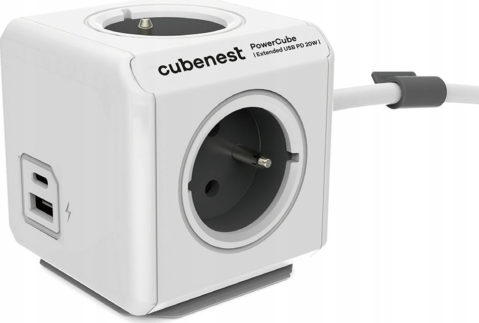 Cubenest PowerCube Extended Usb A+c Pd 20 W 1,5 m Szary (PC420GY)