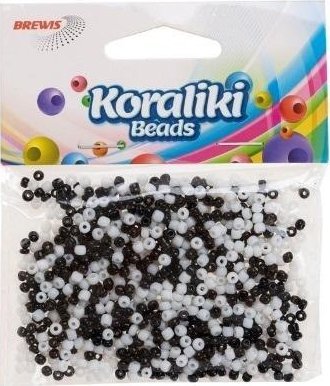 Koraliki akrylowe do nawlekania białe czarne 35mm