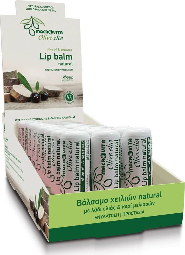 Macrovita MACROVITA OLIVE-ELIA pomadka do ust z oliwą z oliwek i woskiem pszczelim SPF20 NATURAL 4.8g
