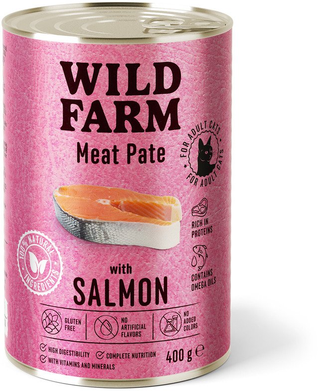 WILD FARM Pate with Salmon 400g - bezglutenowa karma dla kota