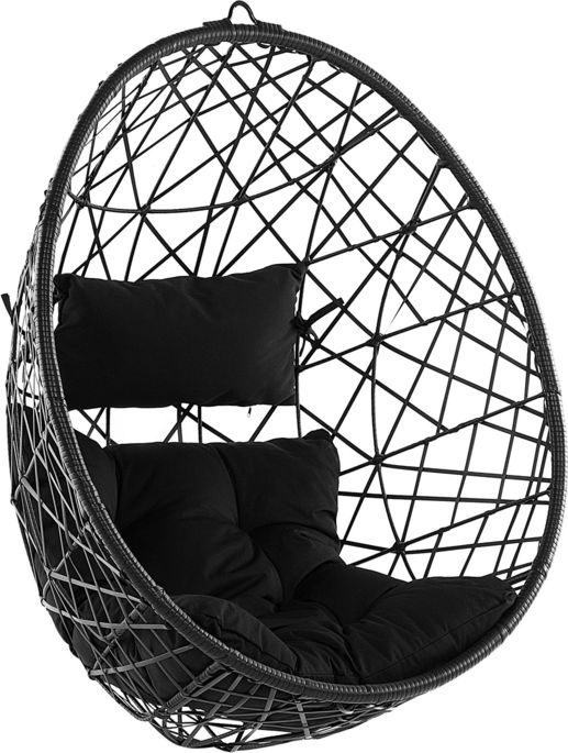 Beliani Fotel wiszący rattanowy czarny ALATRI