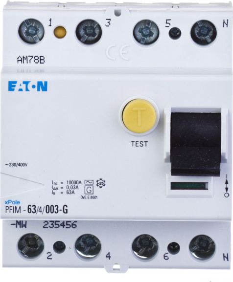 Eaton Wyłącznik różnicowoprądowy 4P 63A 0,03A typ AC PFIM-63/4/003-G 235456