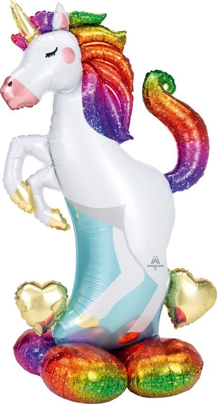 AMSCAN Balon foliowy stojący AirLonz kolorowy jednorożec