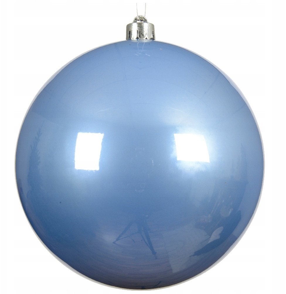 Bombka choinkowa świąteczna duża 14 cm błękitna nietłukąca