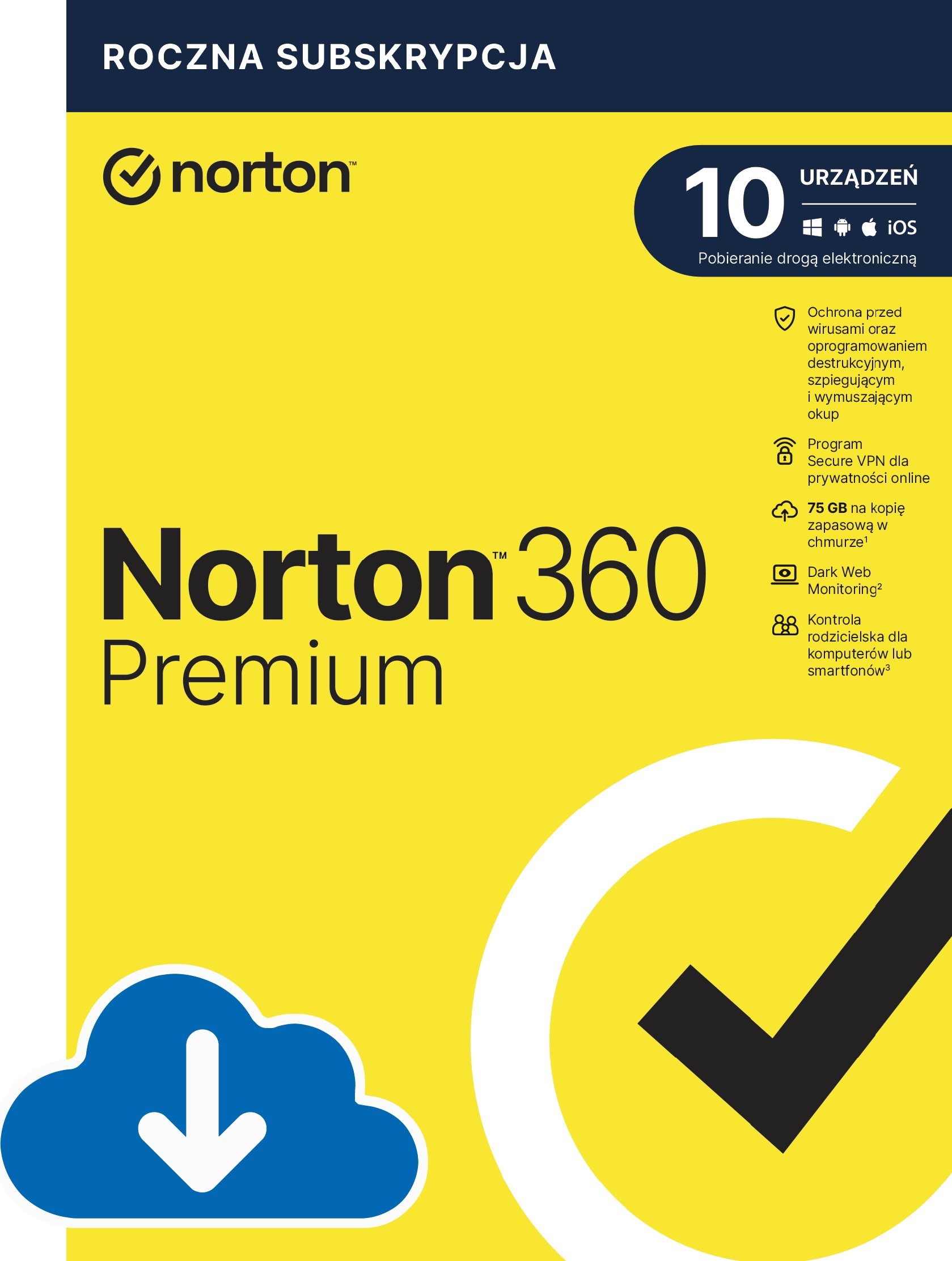 Norton 360 Premium na 10 urządzeń na 24 miesiące (21441580)