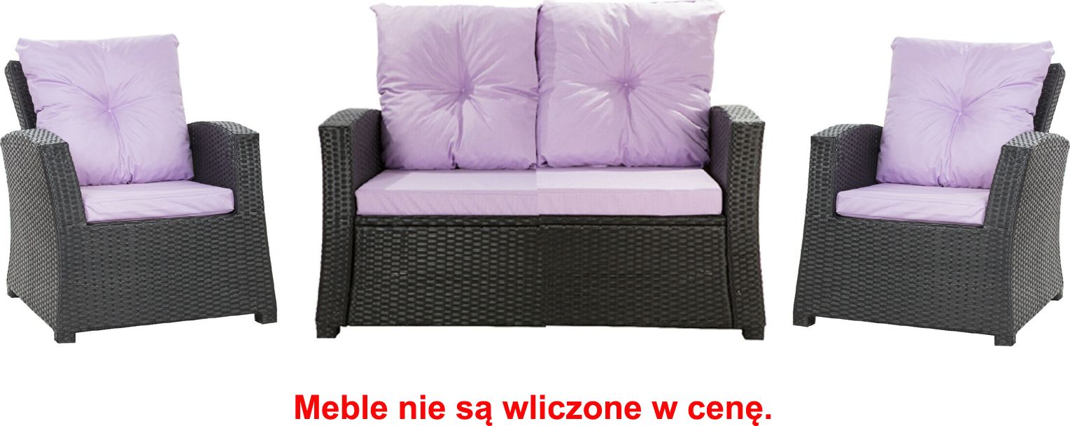 Setgarden Zestaw poduszek na meble ogrodowe rattanowe dla 4 osób rozmiar 112/52