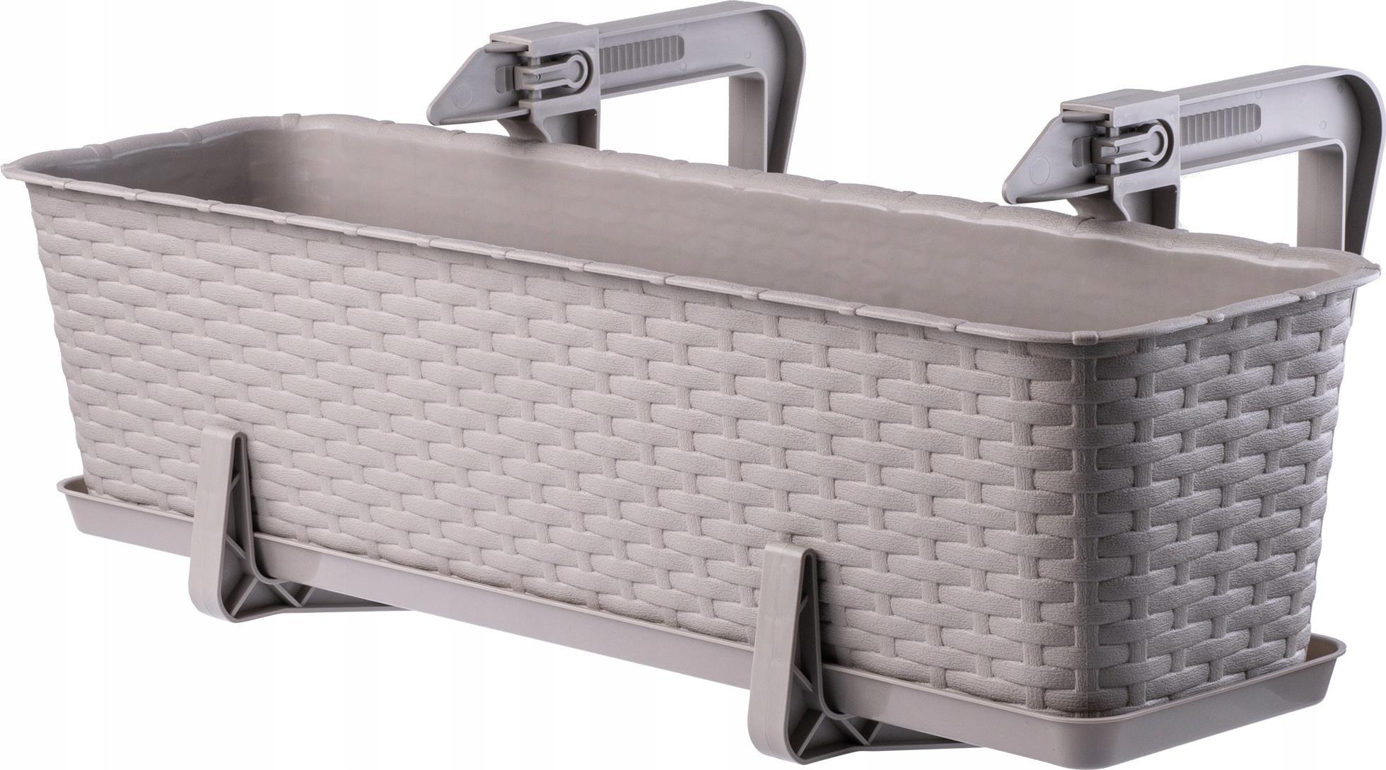 Kadax SKRZYNKA BALKONOWA DONICZKA UCHWYTY PODSTAWKA 60cm