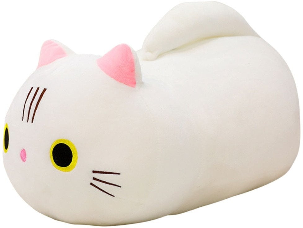 Pluszowa Maskotka Przytulanka Kot Z Długim Ogonem Biały 40cm