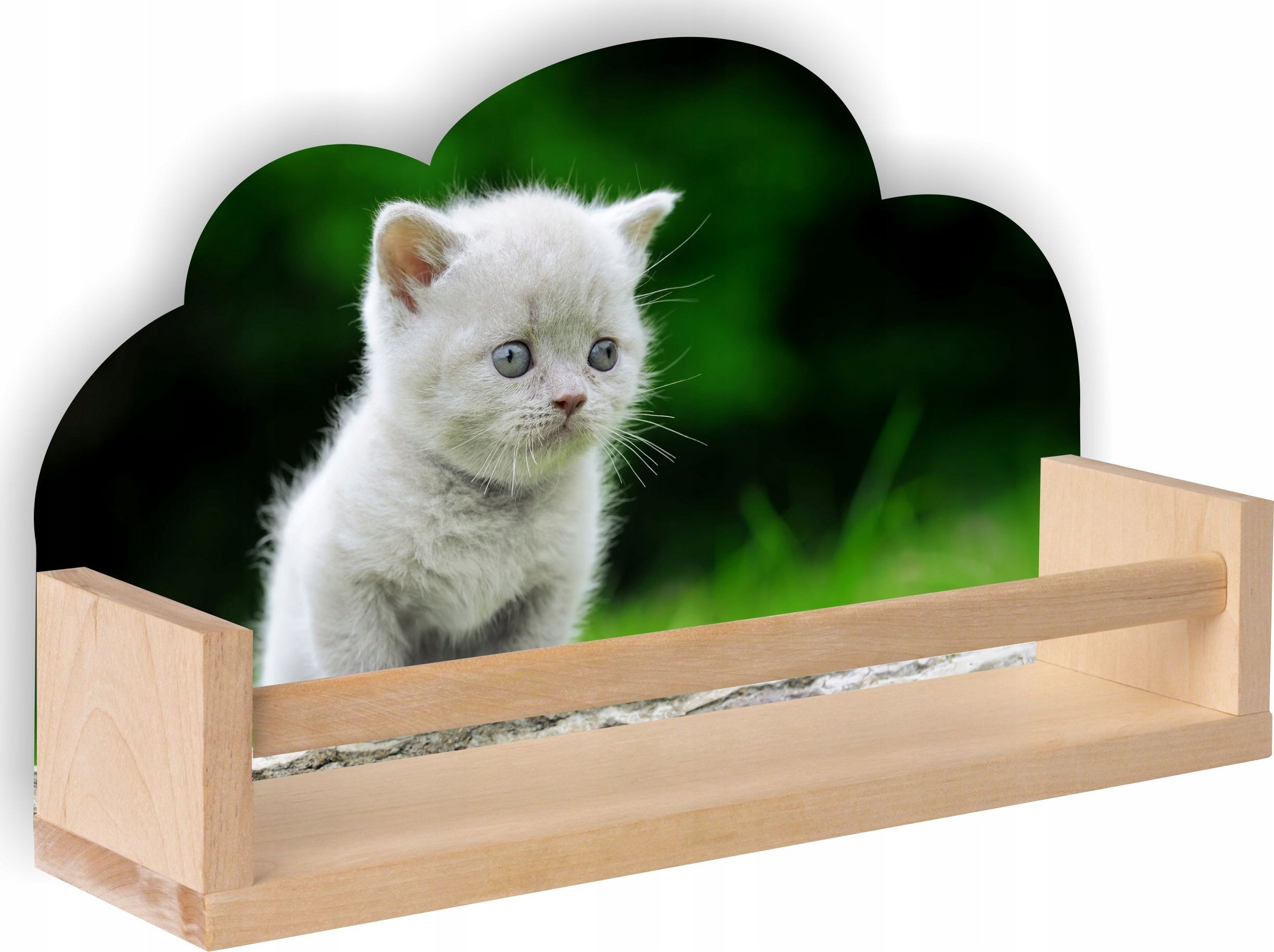 Półka drewniana CHMURKA KOTEK słodziak PDK2