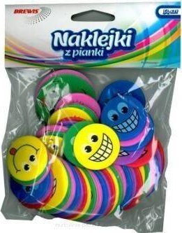 BREWIS Naklejki z pianki uśmiechy 54szt