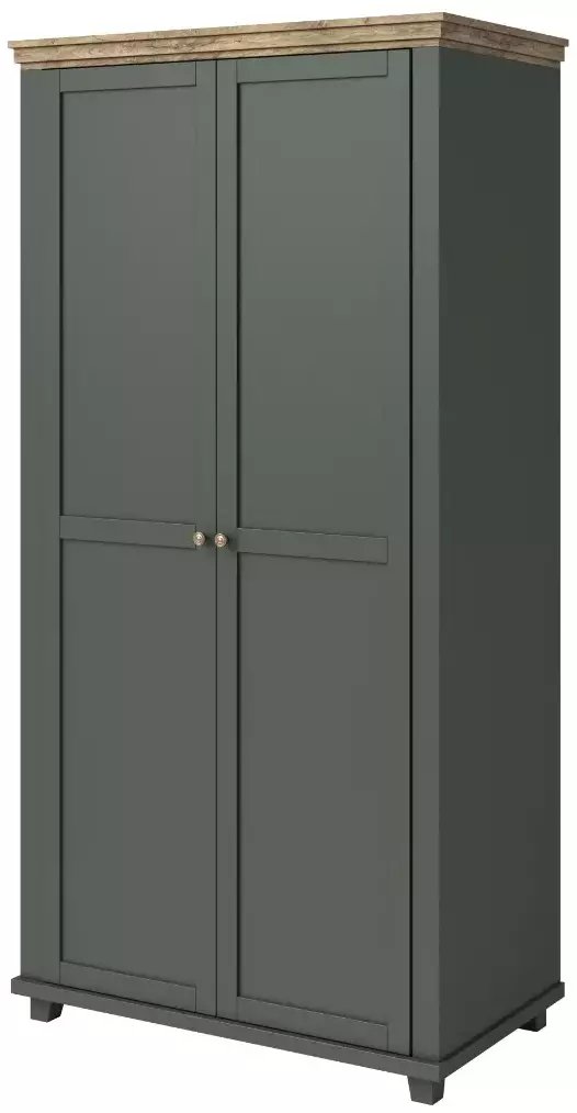 Szafa EVORA 2D 108cm zielona/dąb lefkas dwudrzwiowa HELVETIA