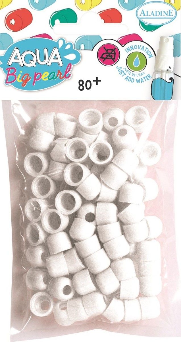 Aladine Koraliki Aqua Big pearl 80 szt. Białe