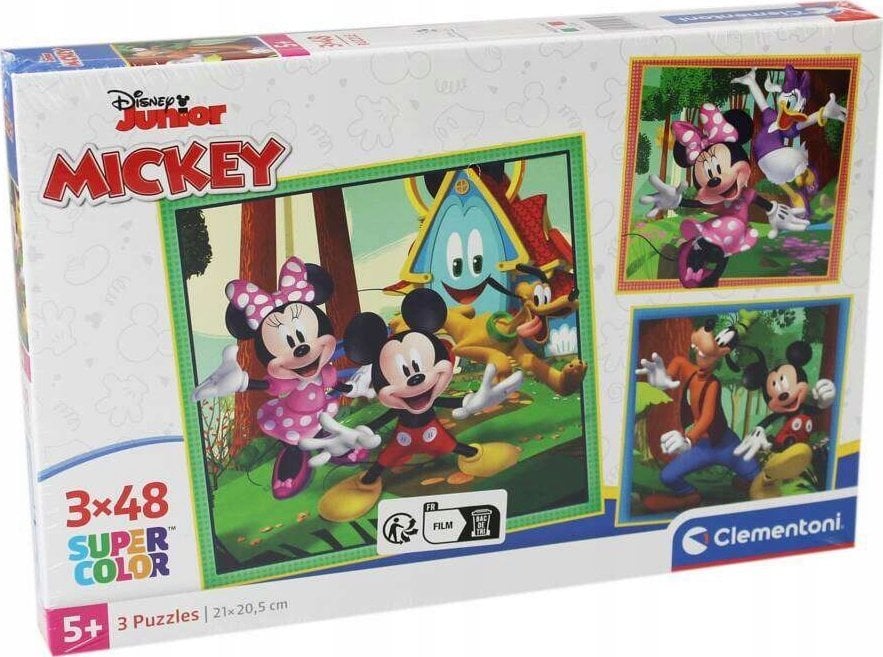 Clementoni Puzzle Super Color Mickey i Minnie 3 x 48 elementów