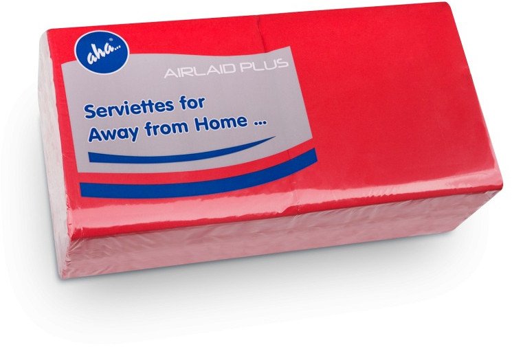 Serwetki AFH AHA, 2-warstwowe, składanie 1/4, 33x33cm, 250 szt., czerwone