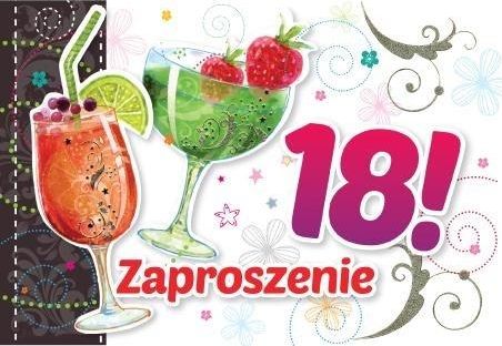 KUKARTKA Zaproszenie ZZ-038 Urodziny 18 drinki (5 szt.)