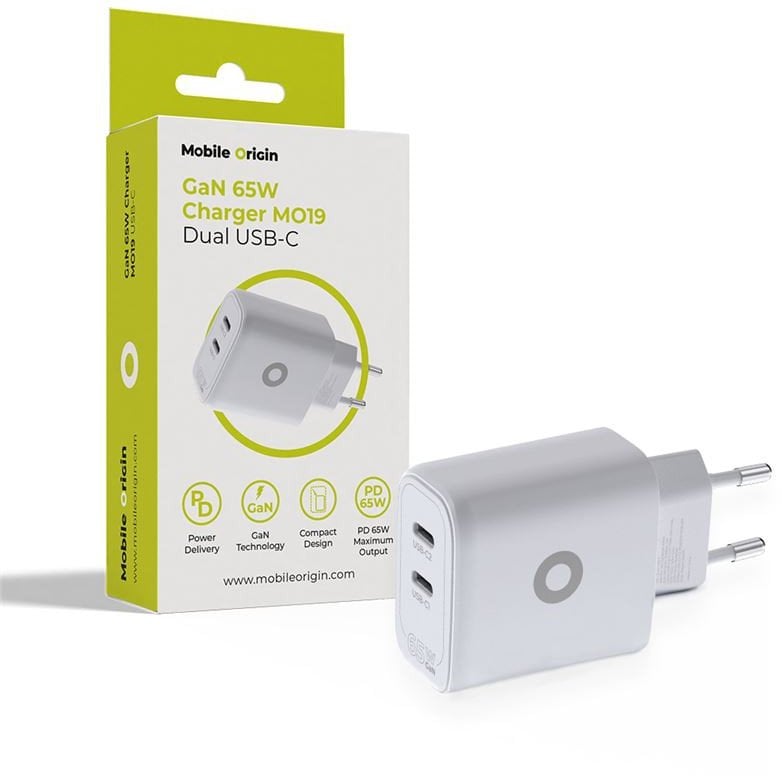 Mobile Origin GaN 65W Charger MO19 - Dual USB-C